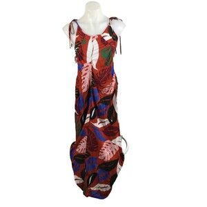 Rachel Pally Womens Crepe Spaghetti Strap Nora Dress Leaf Red Size Small NWT